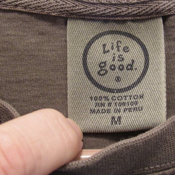 Life is Good T-Shirt Lucky Dog Brown Tan Golf Drive Time Golfers Size Medium - Picture 5 of 9